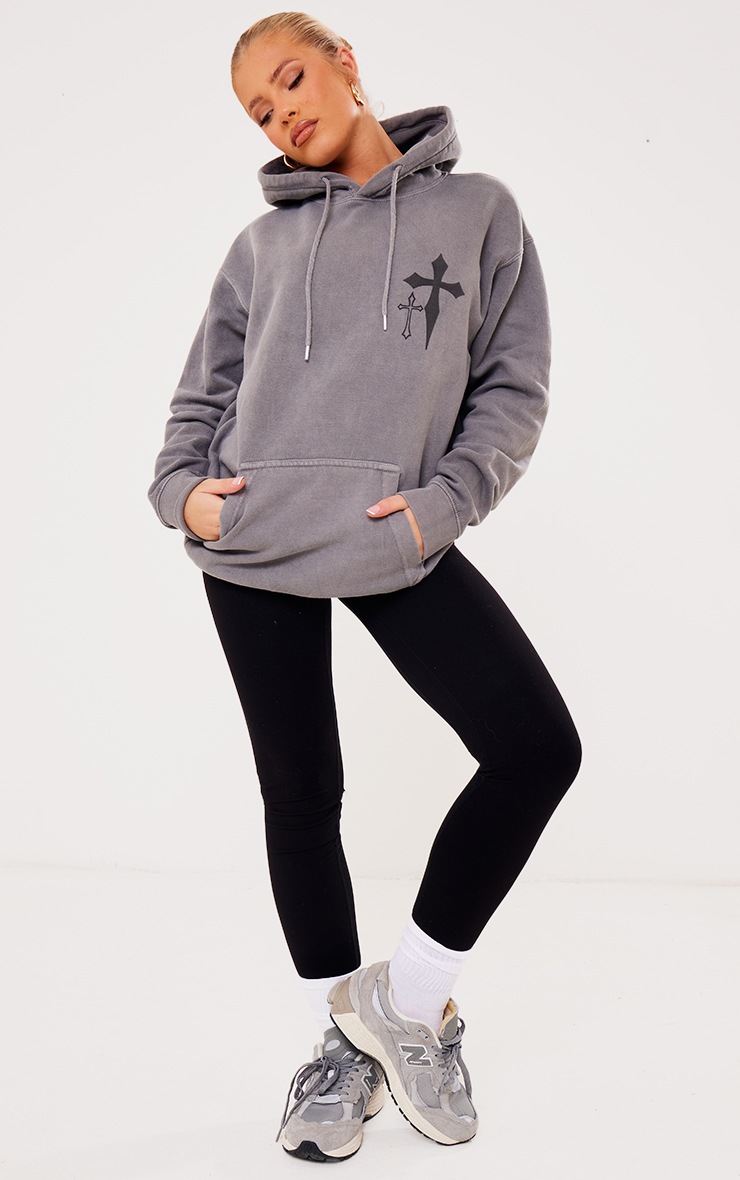 Charcoal Manifest Puff Printed Hoodie image 3