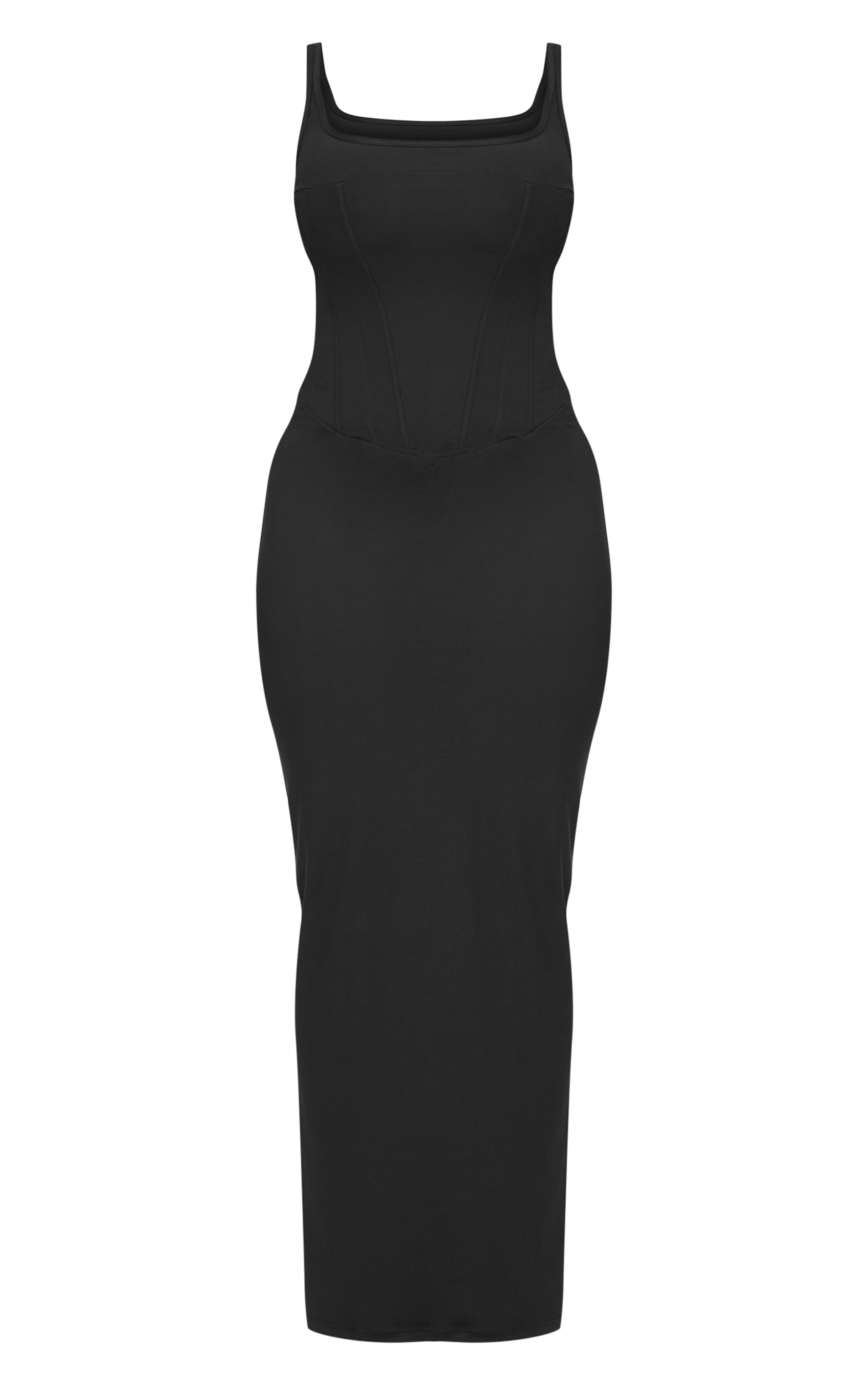 Shape Robe longue en Sculpt noir à corset et col carré image 5