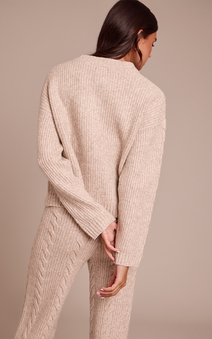 Stone Cable Knit Button Through Cardigan image 2