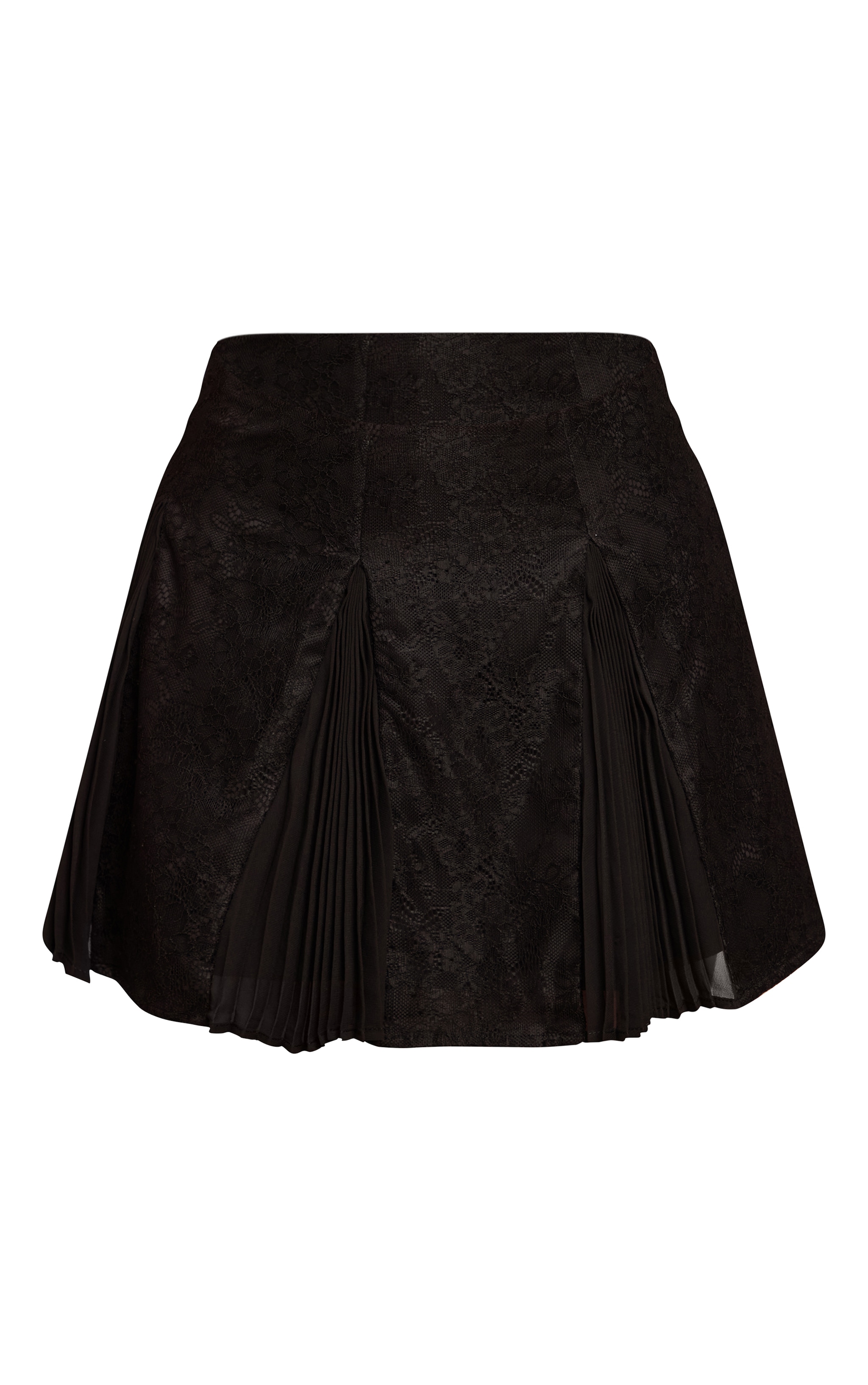 Black Lace Chiffon Godet Mini Skirt image 6