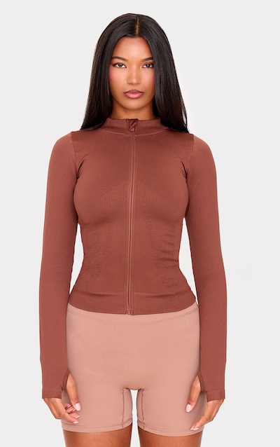 Veste de sport chocolatée sans coutures