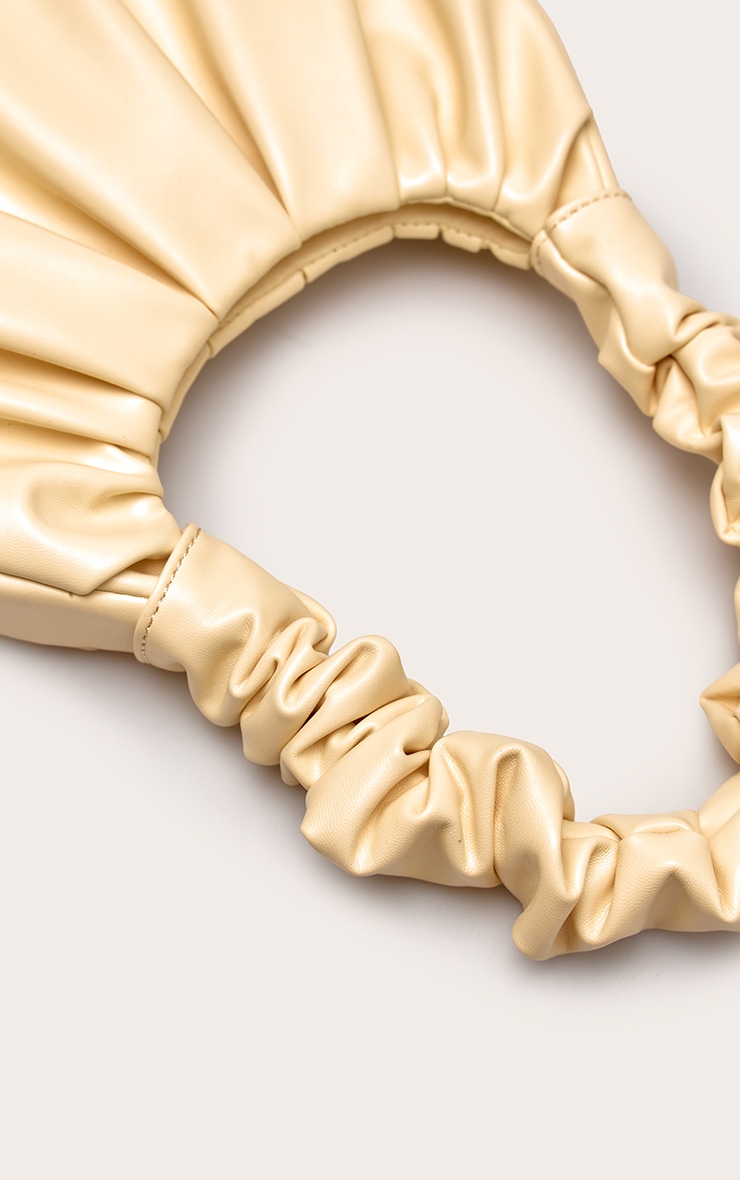 Butter Yellow Soft PU Ruched Handle Shoulder Bag image 5