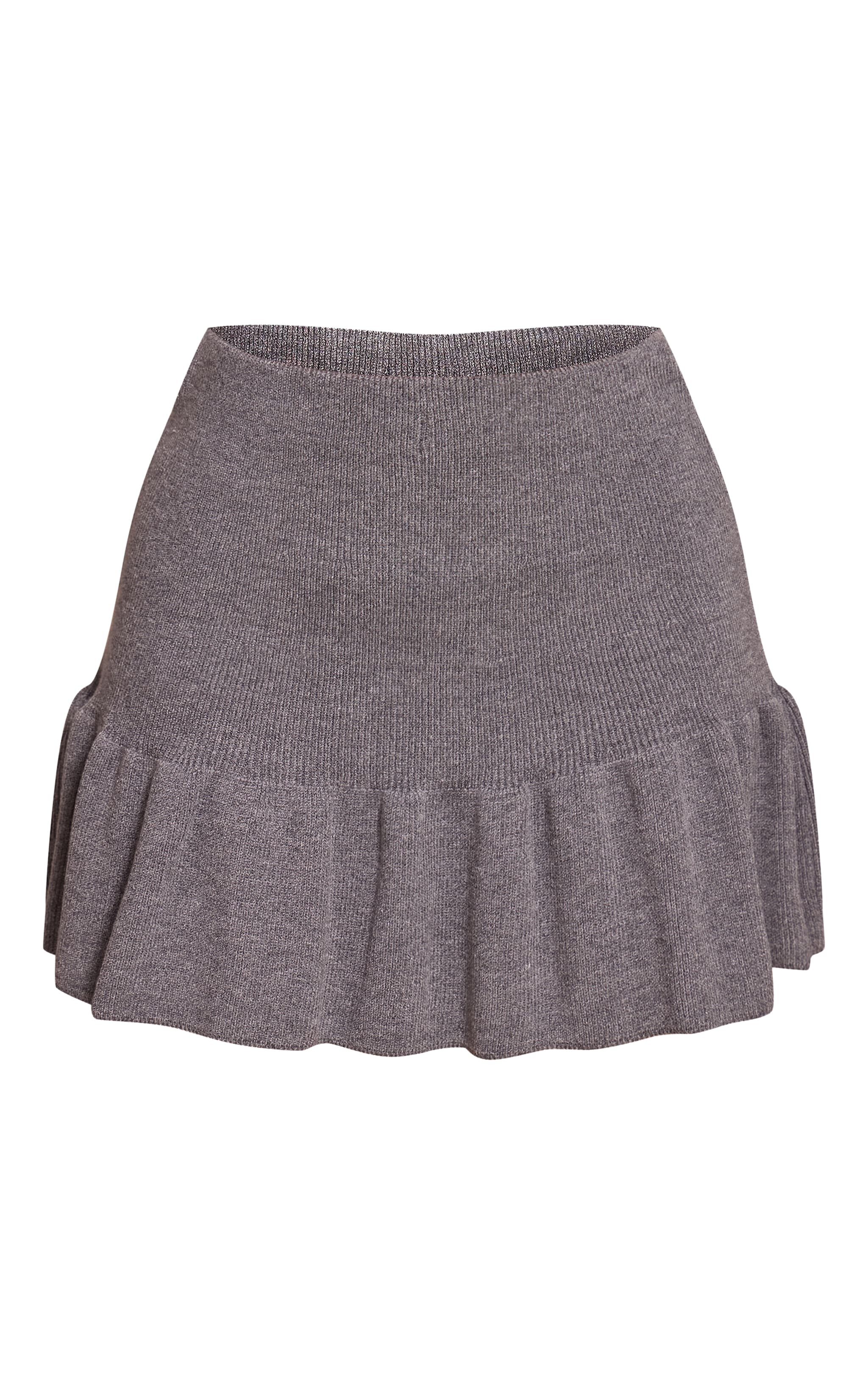 Petite Charcoal Knitted Pleated Mini Skirt image 6