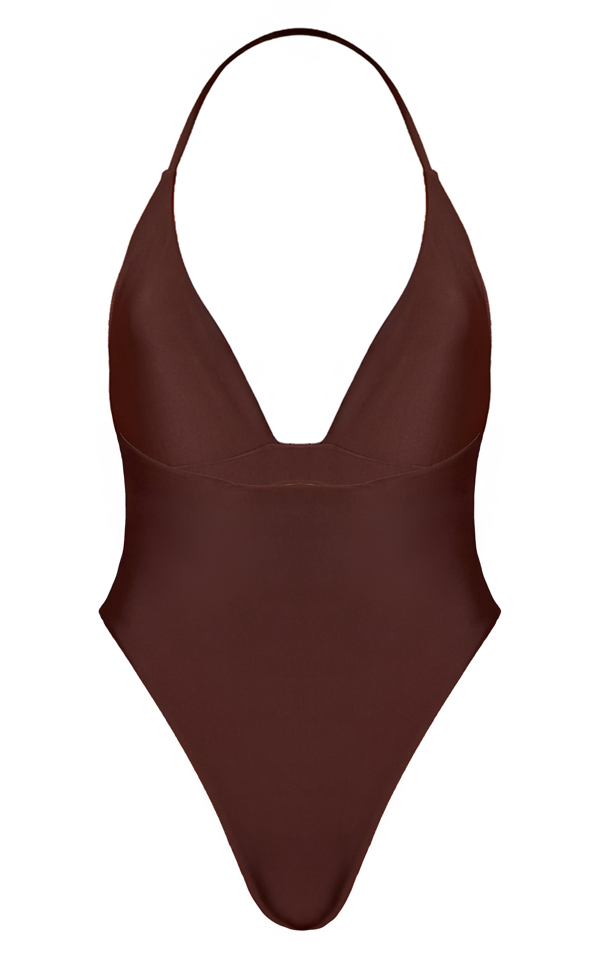 Maillot de bain chocolat à décoleté et empiècement doré image 6