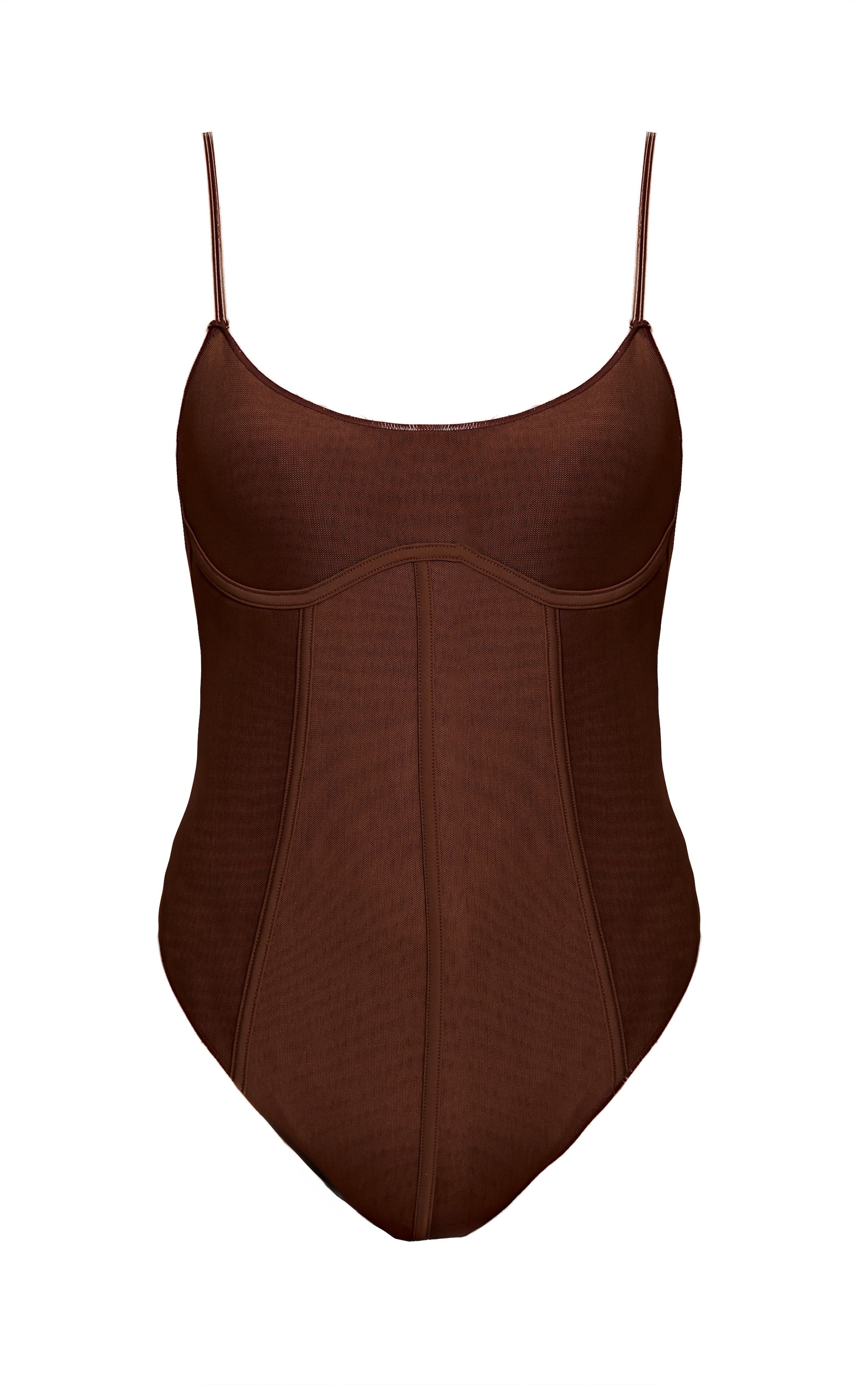 Chocolate Stretch Strappy Bodysuit  image 5