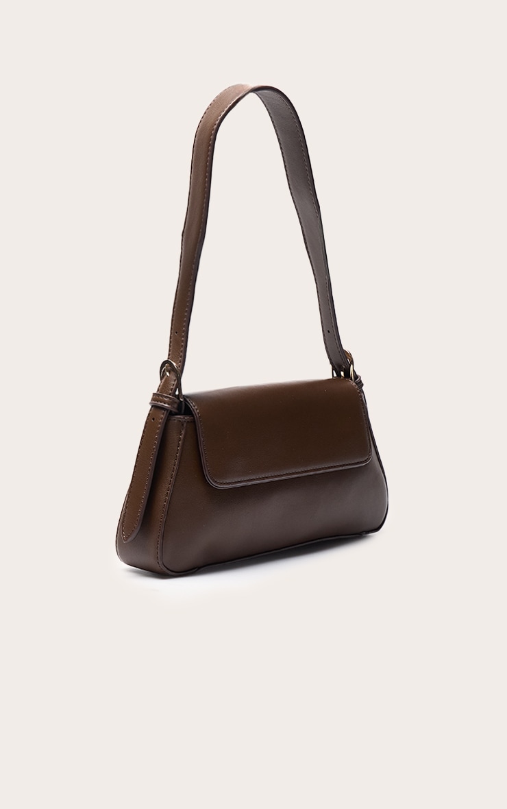 Chocolate Soft PU Trapeze Simple Shoulder Bag image 3