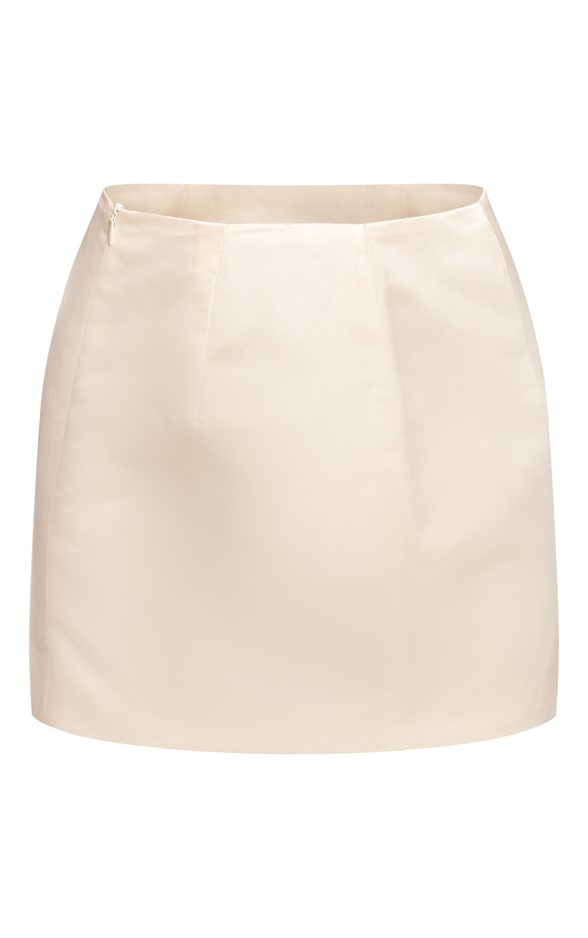Cream Satin Bodycon Mini Skirt image 6