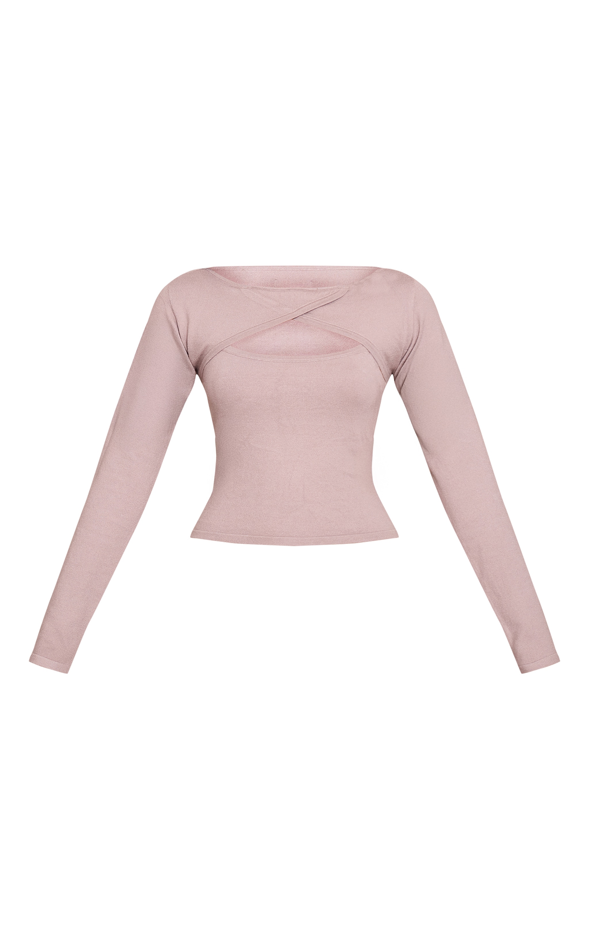 Grey Fine Knit Trim Detail Wrap Cardigan image 5