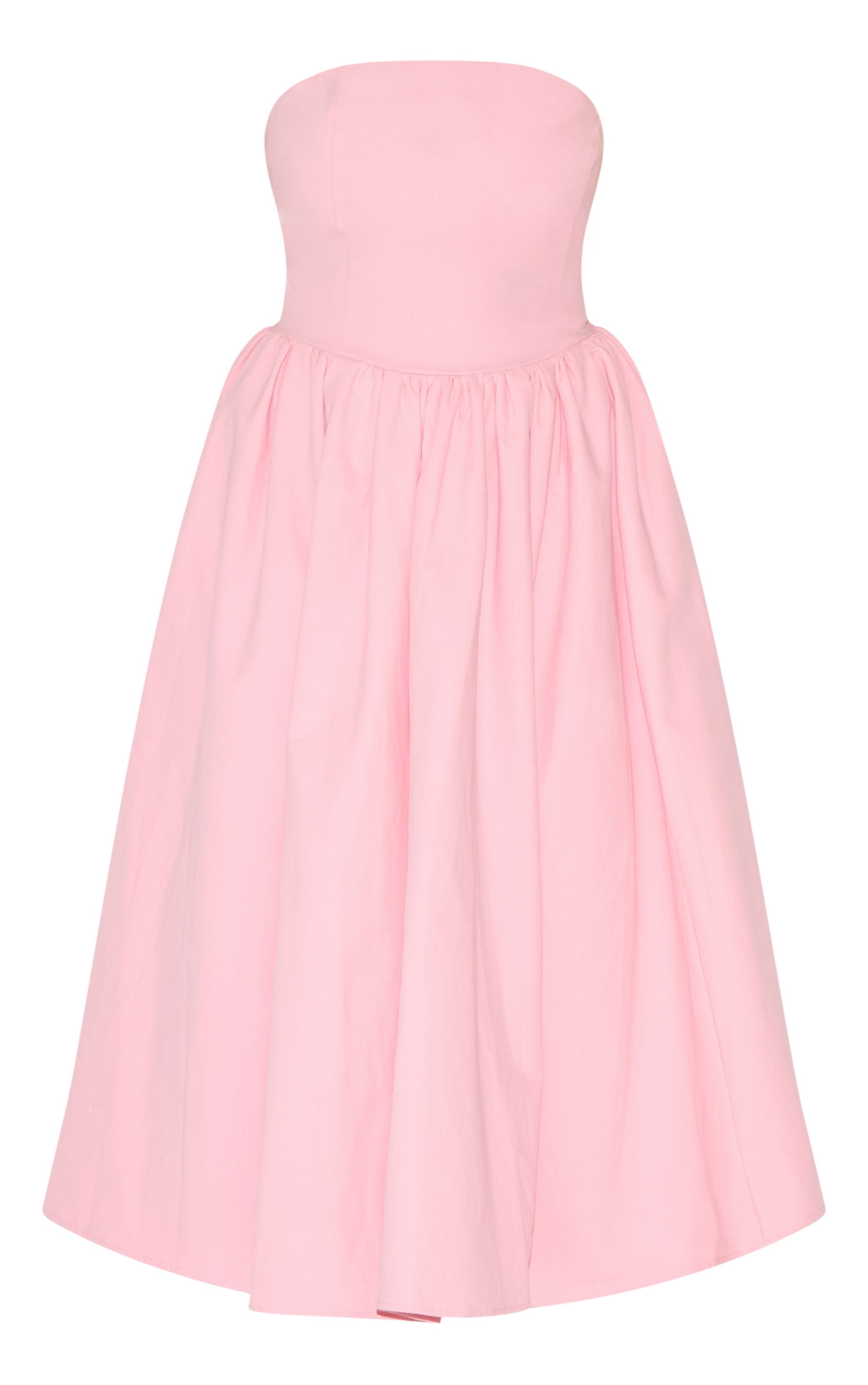 Plus Candy Pink Woven Bandeau Ruched Skater Midaxi Dress image 5