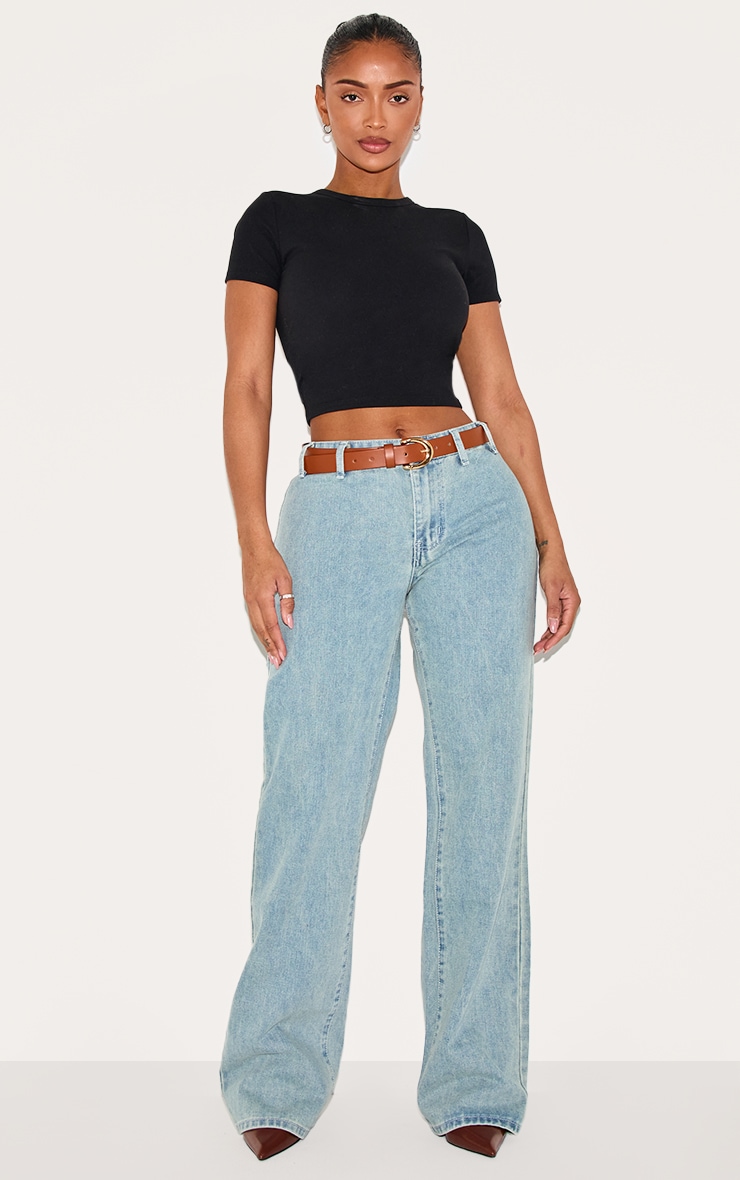 Shape Light Blue Wash Denim Wide Leg Jeans image 1