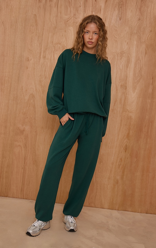 Pine Green Interlock Cuffed Sweatpants