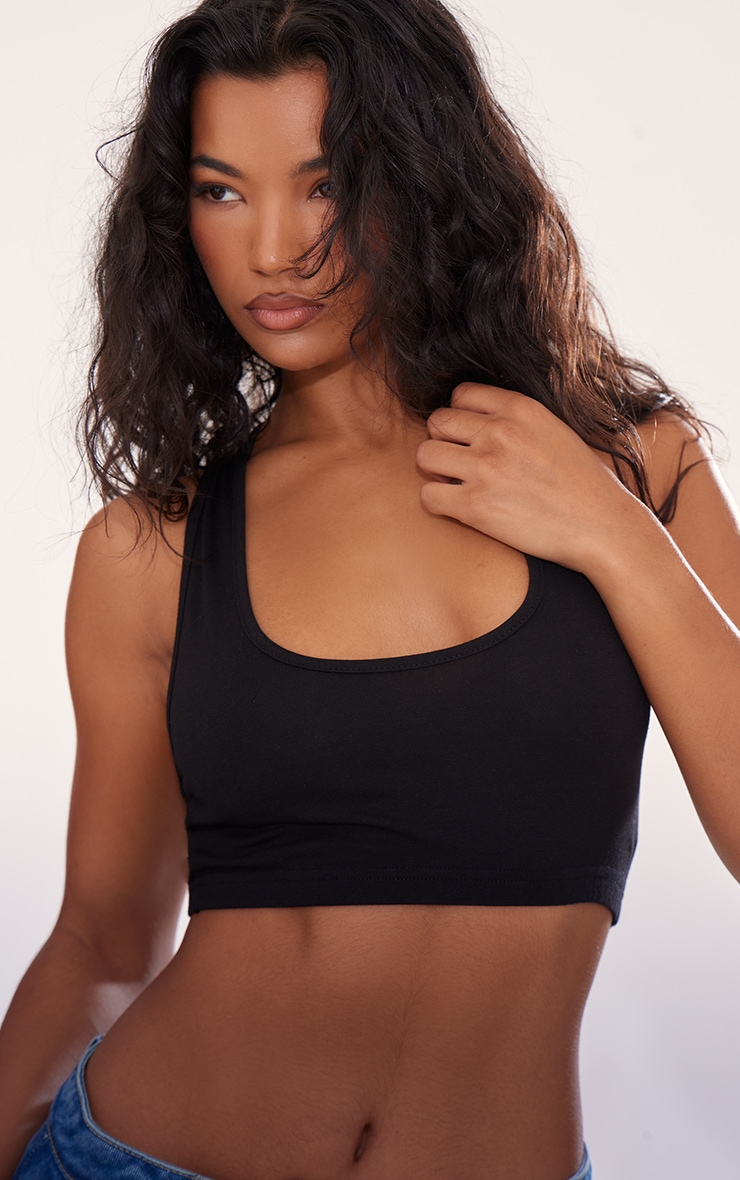 Black Modal Cotton Crop Bralet image 4