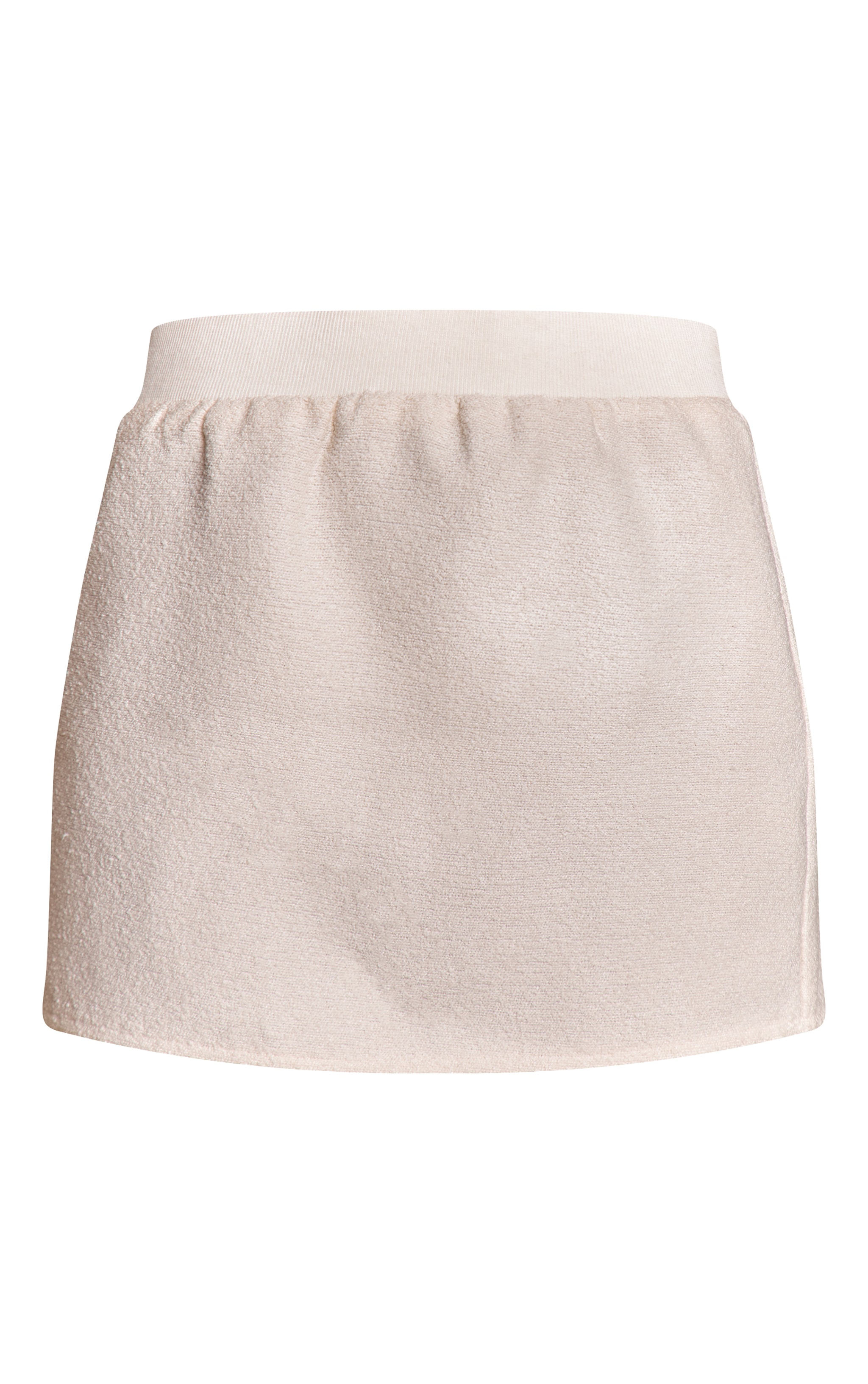 Mini-jupe bouclée crème à taille mi-haute image 6