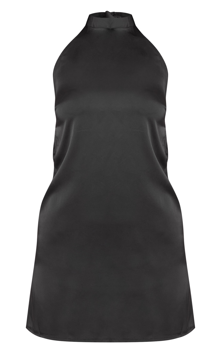 Robe moulante noire satinée à dos nu image 5