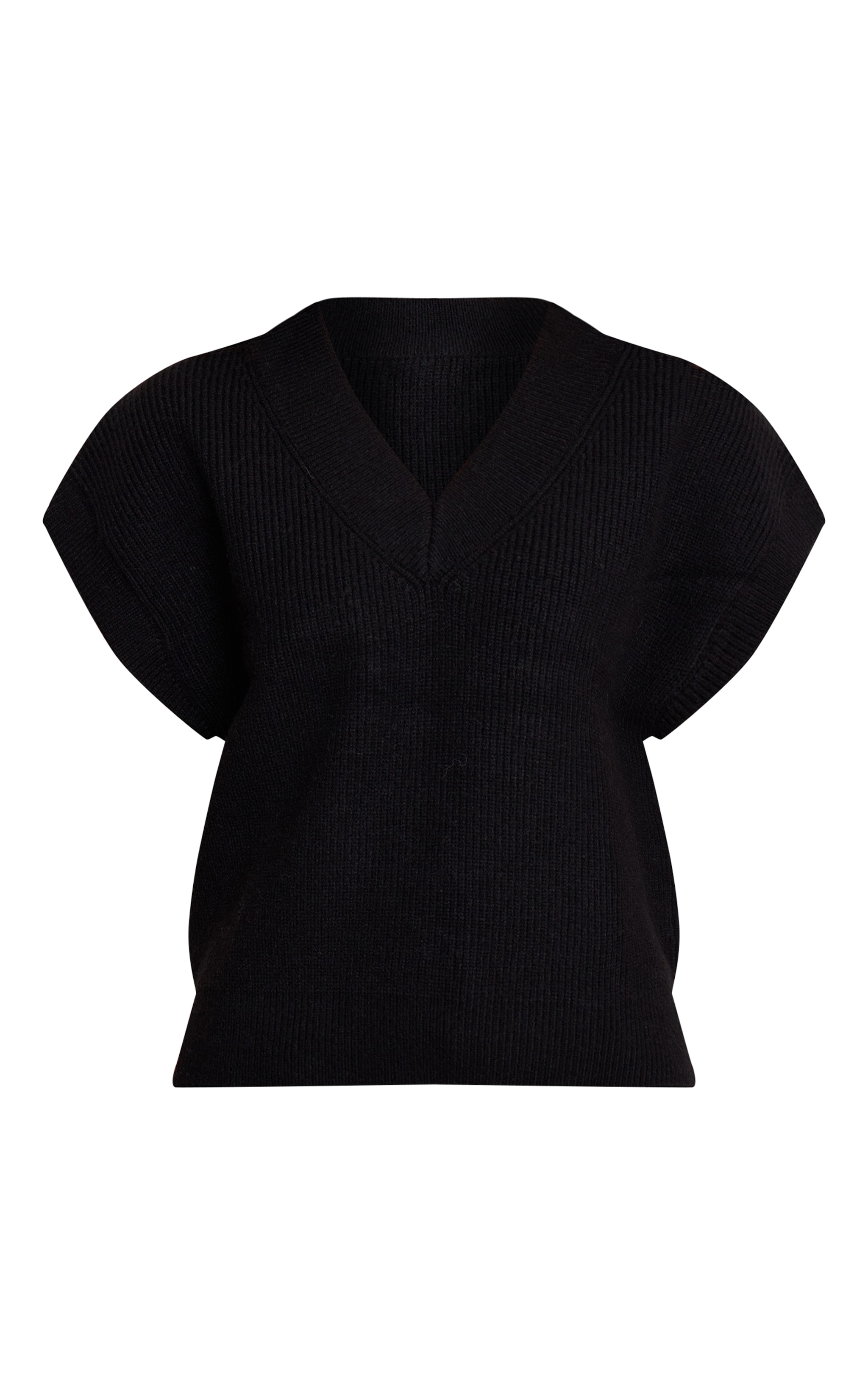 Black Sleeveless Knit Sweater image 5