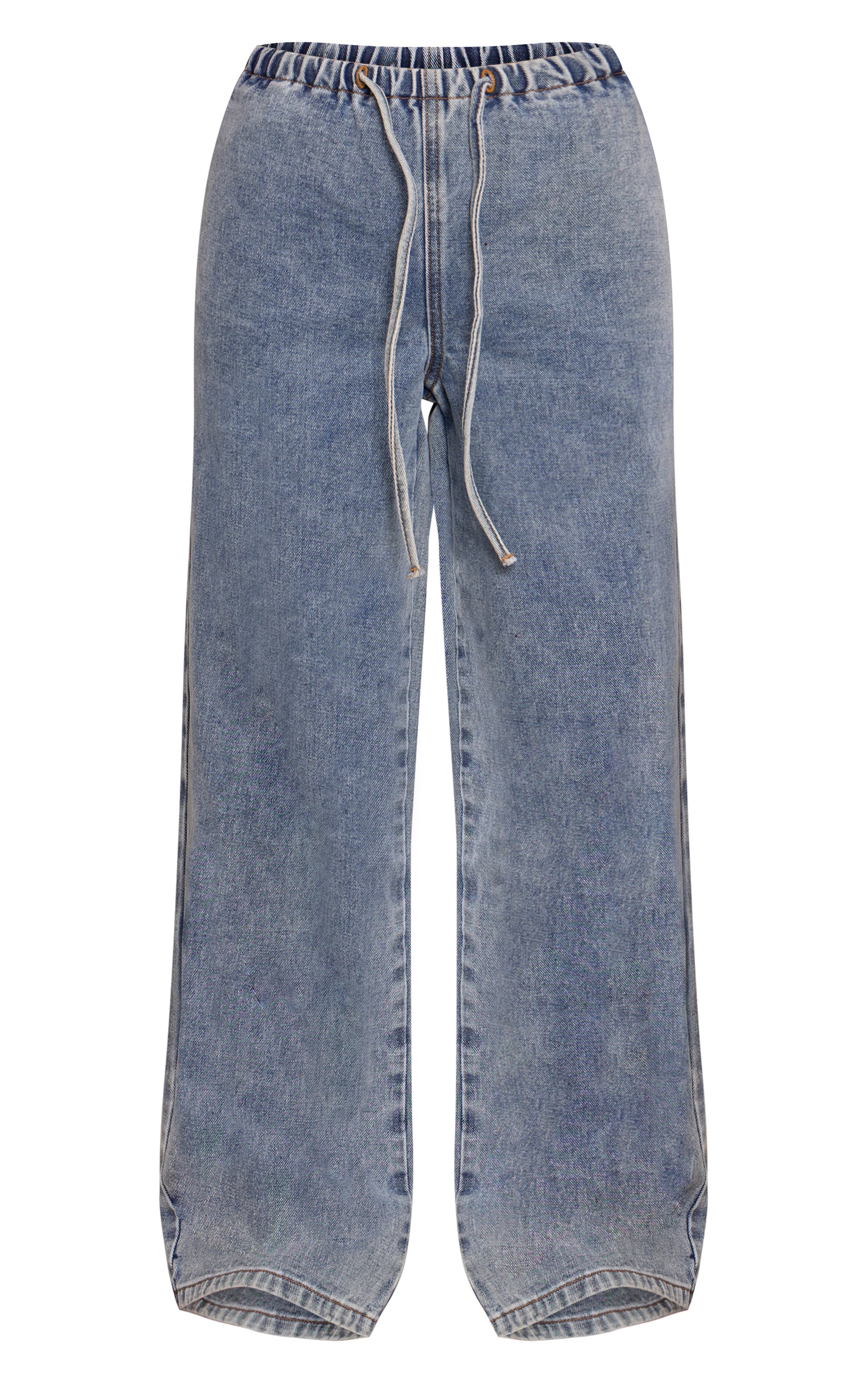 Petite Jean large bleu clair délavé à taille nouée élastique image 5