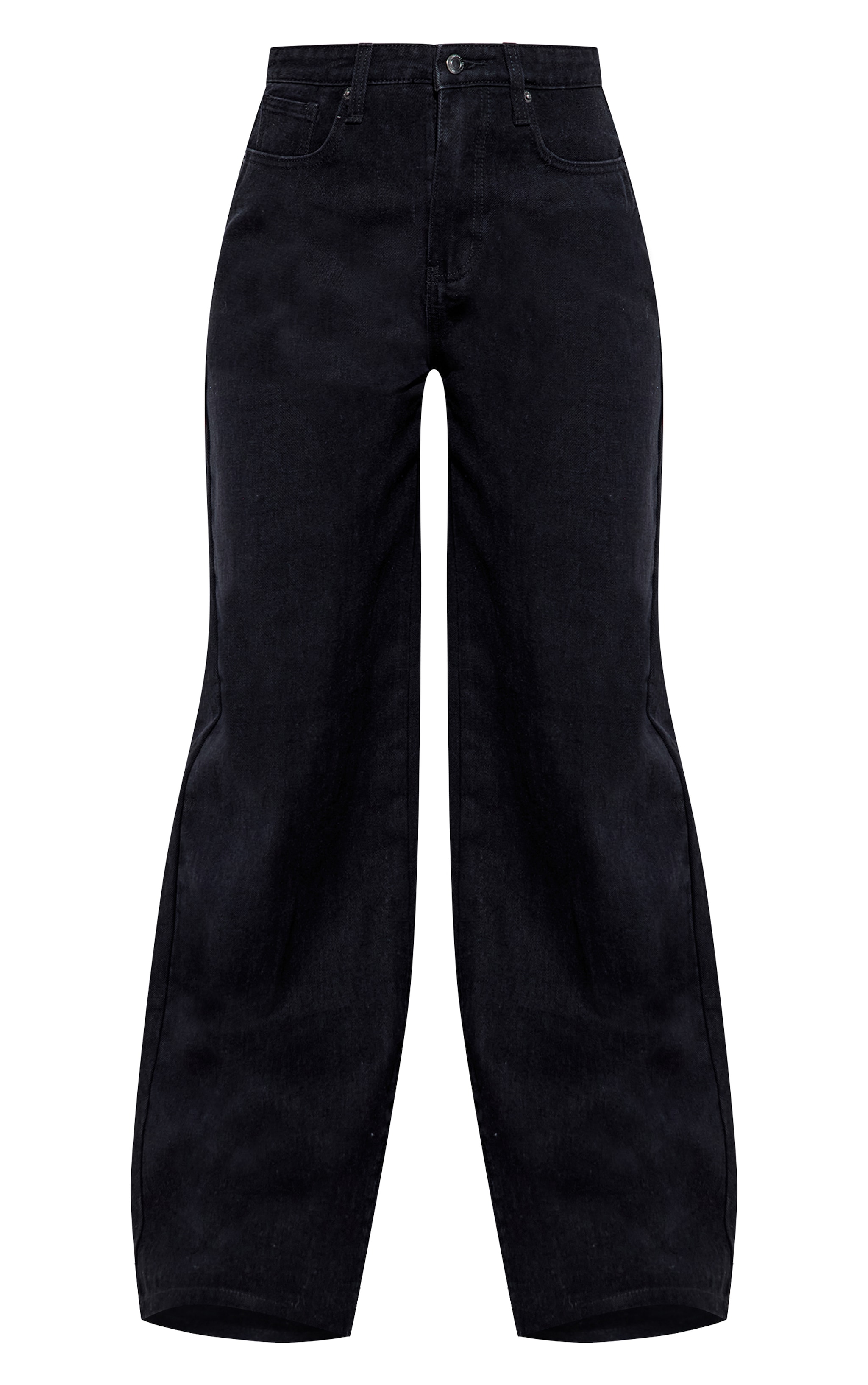 Washed Black High Rise Split Hem Boyfriend Jeans image 5