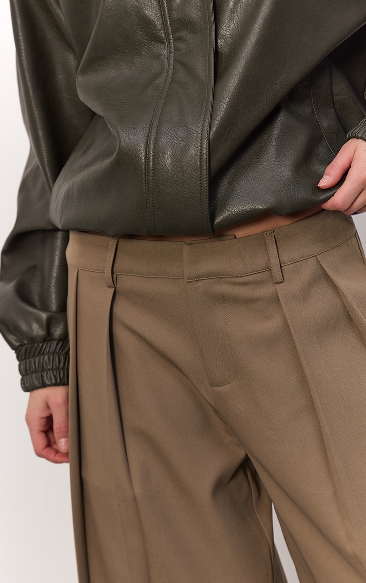  Camel Woven Pleat Detail Jorts image 4