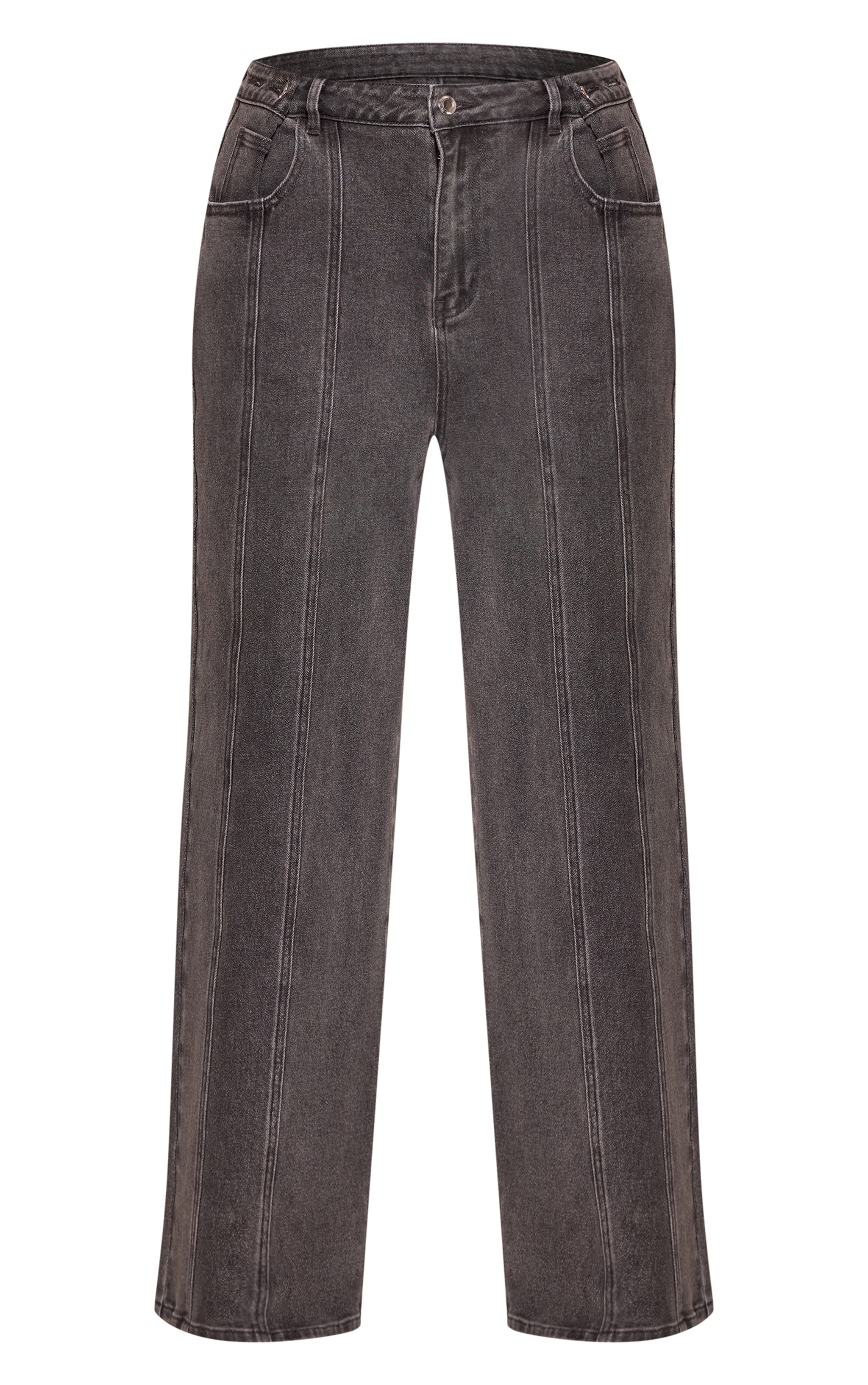 Shape Jean large stretch gris anthracite à taille haute et boutons ajustables image 5