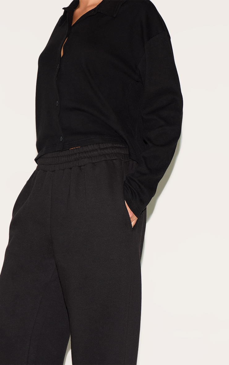 Black Wide Leg Track Pant image 4