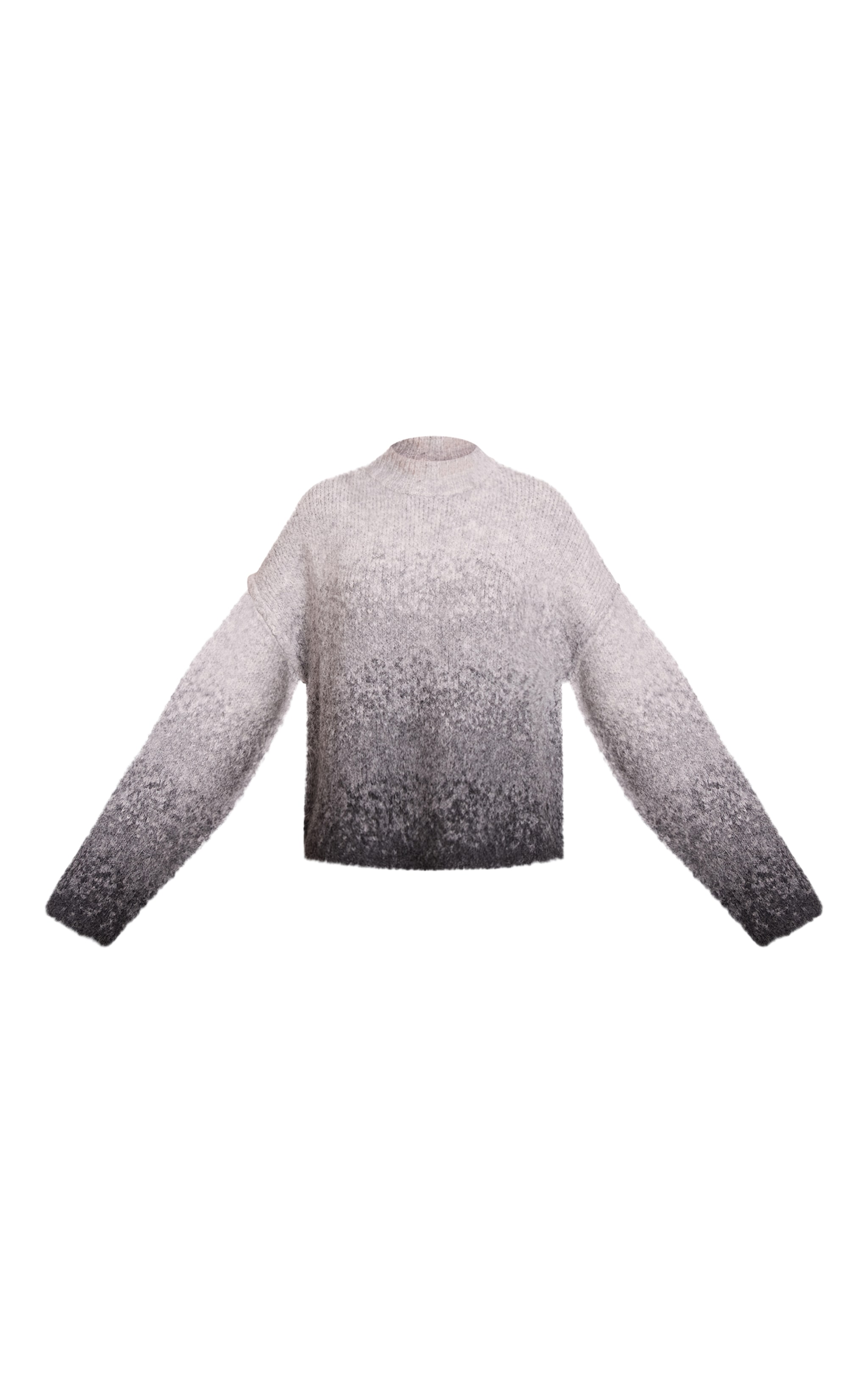 Tall Grey Ombre Crew Neck Knitted Sweater image 5