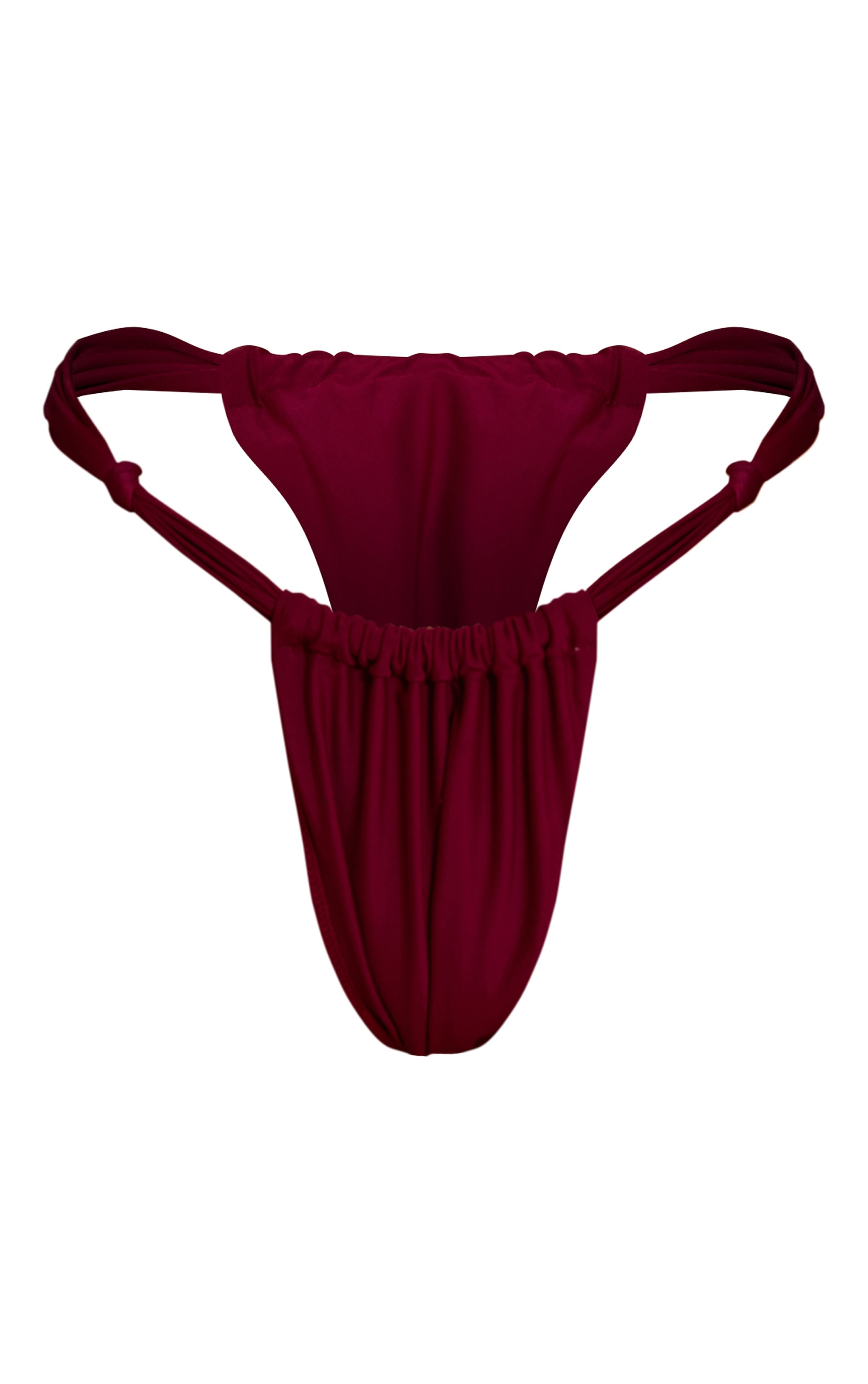 Bas de maillot de bain tanga prune froncé à breloques image 5