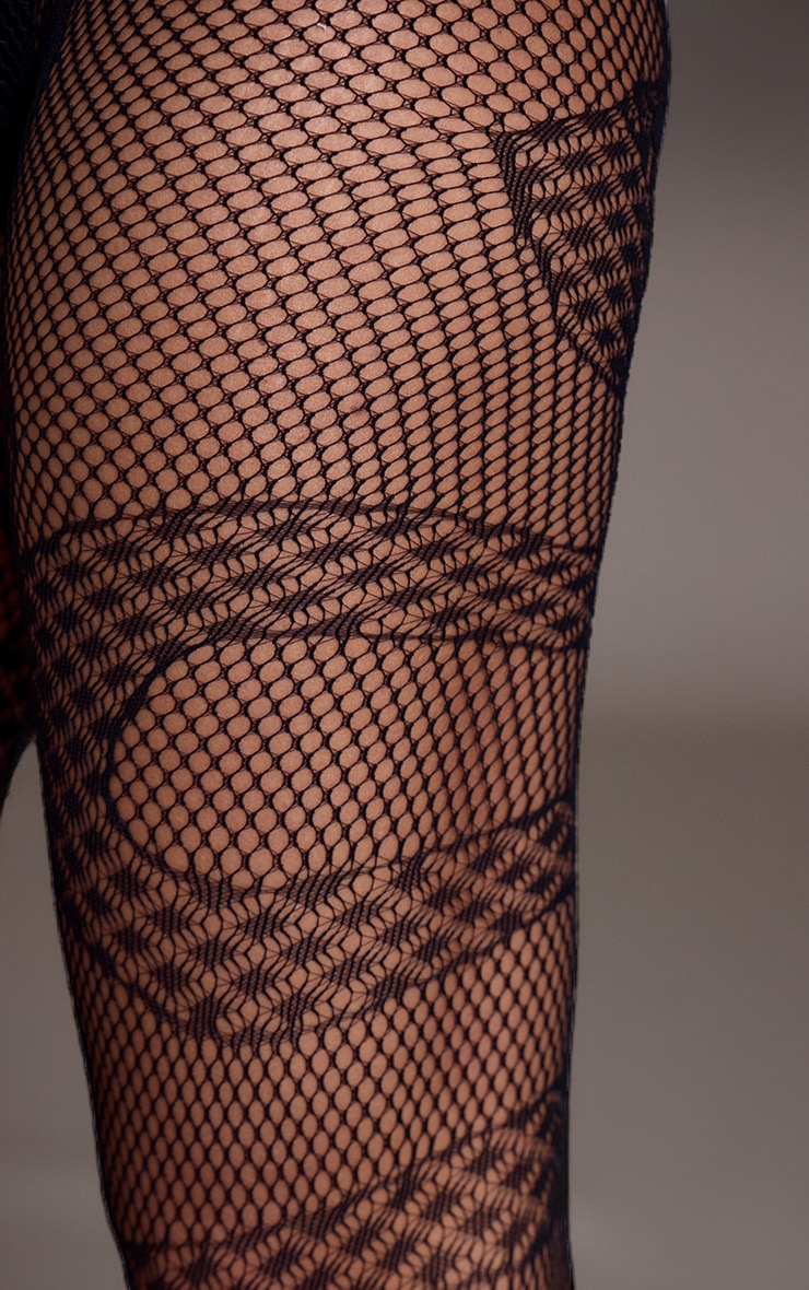 Black Snake Fishnet Tights image 2