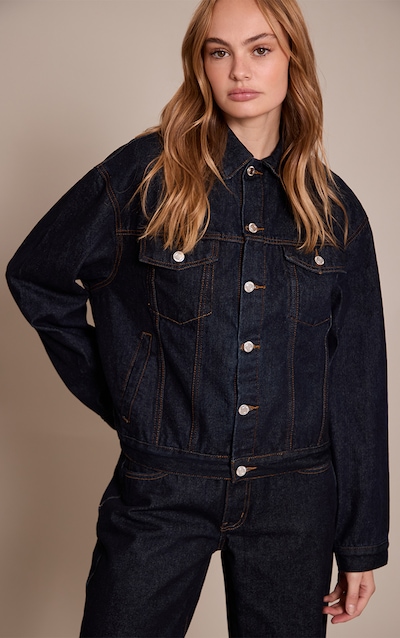 Veste oversize classique en jean indigo foncé