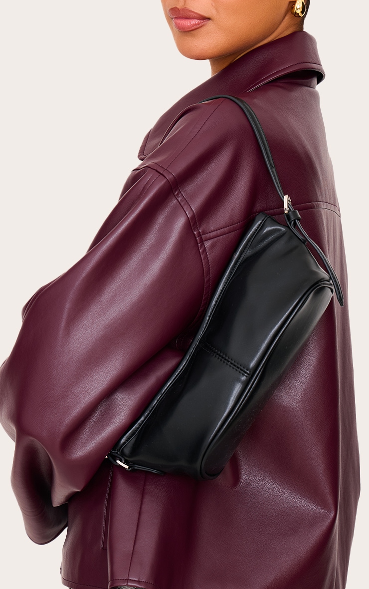Black PU Slim Buckle Strap Shoulder Bag image 4