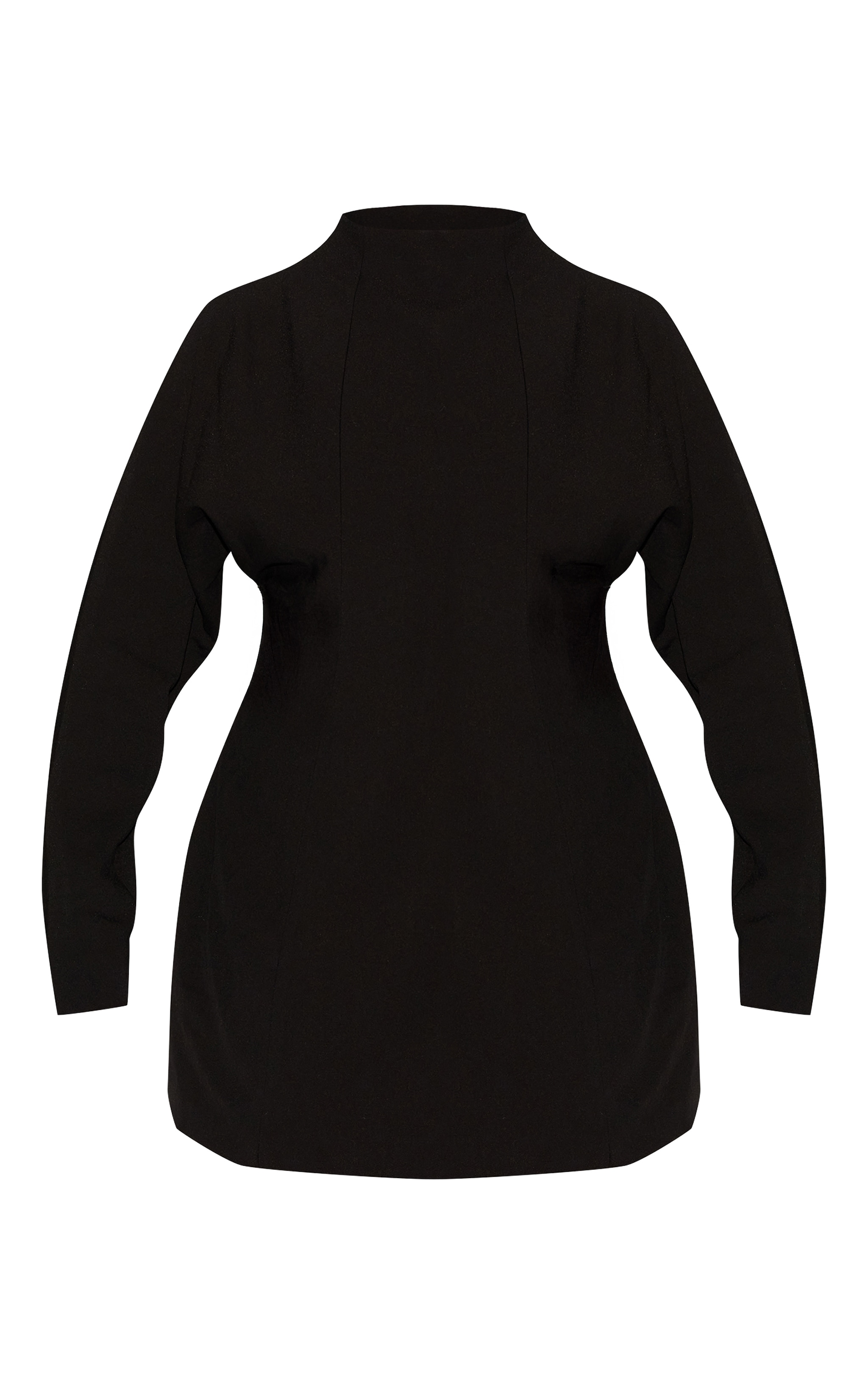 PLT Label Plus Black Batwing Sleeved Cinched Waist Bodycon Dress image 5