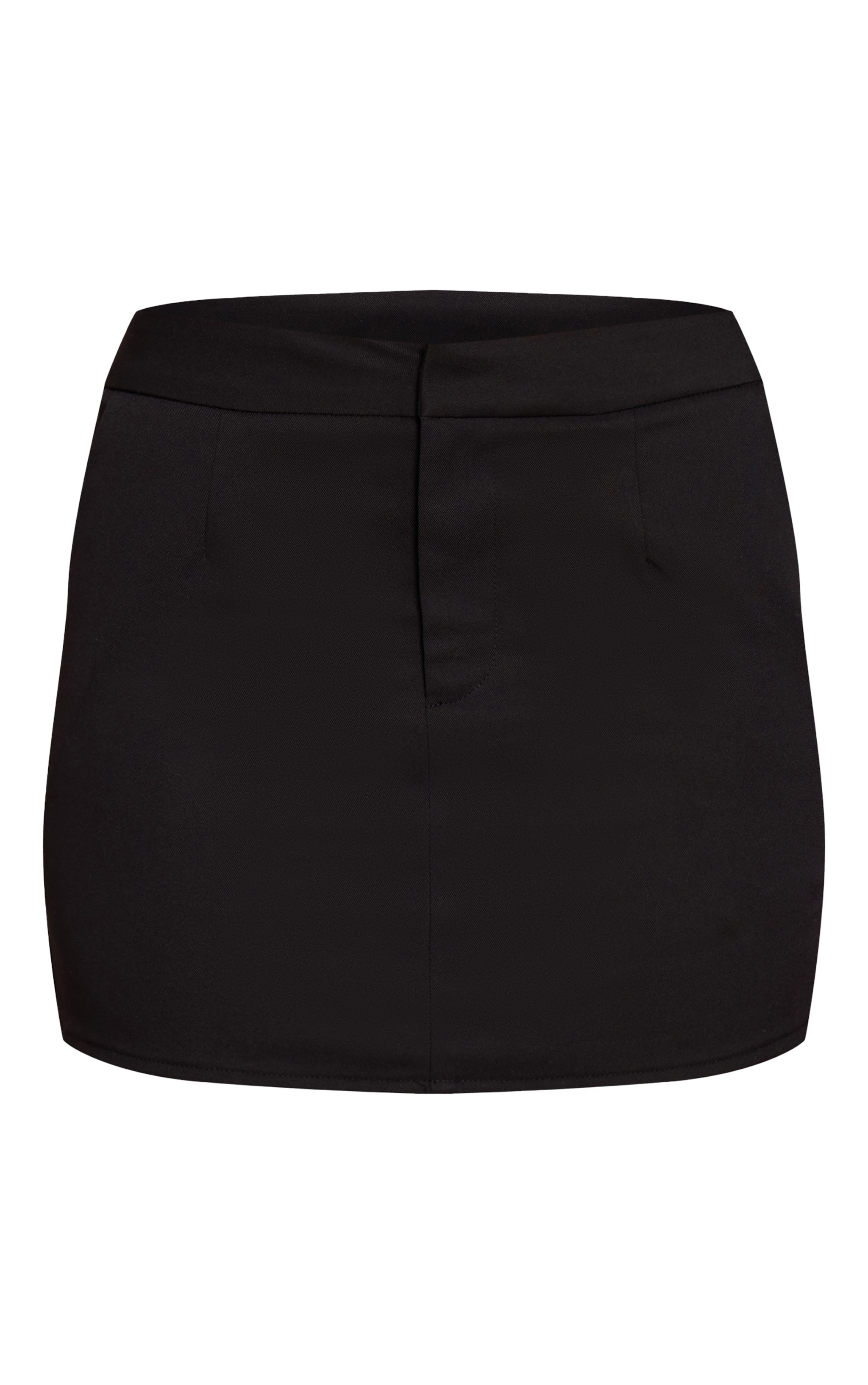 Black Woven Tailored Micro Mini Skirt image 6