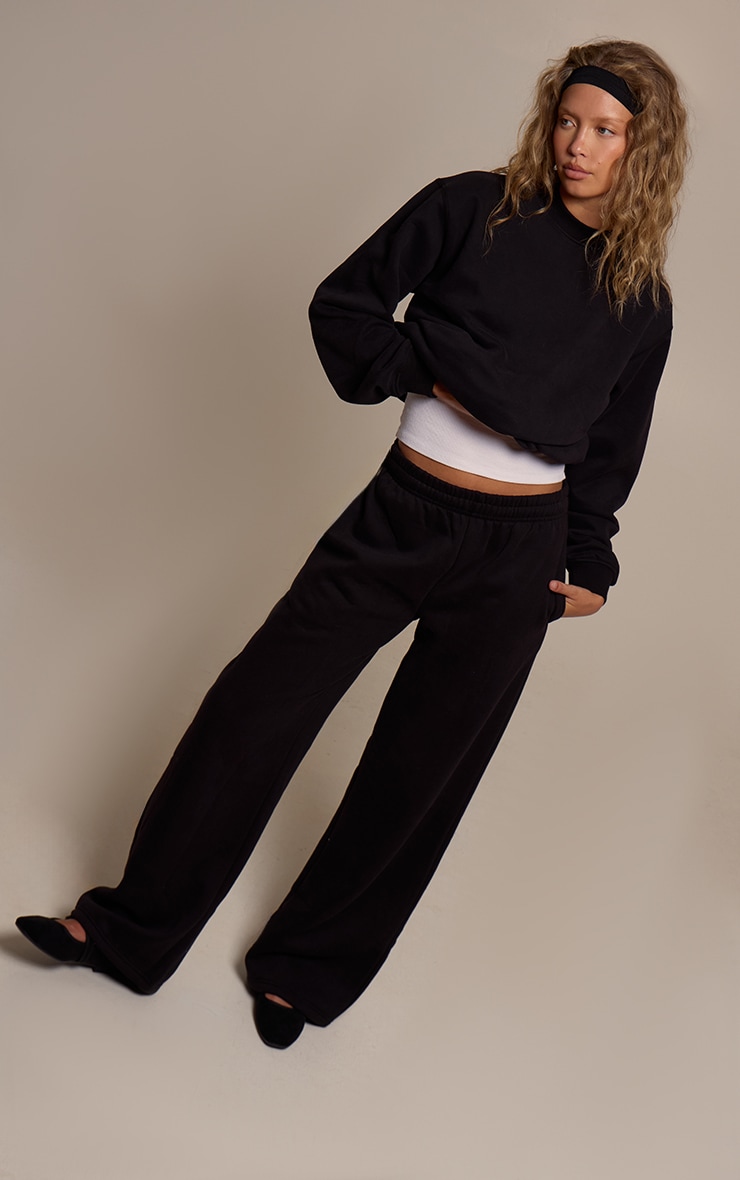 Sweat pullover en coton polaire noir image 3