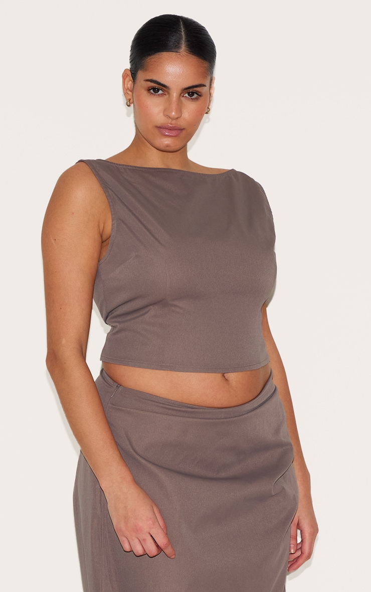Plus Mushroom Scoop Back Crop Top image 4