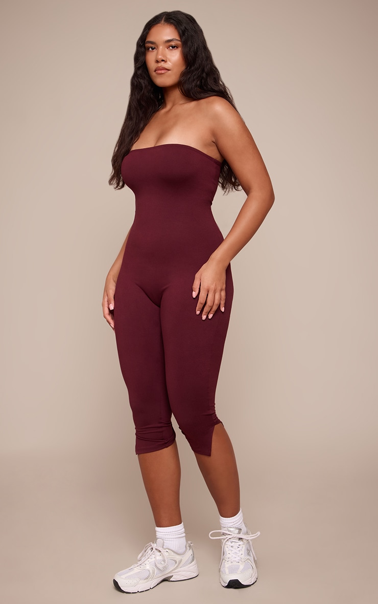 Shape Burgundy Sculpt Bandeau Capri Jumpsuit image 3
