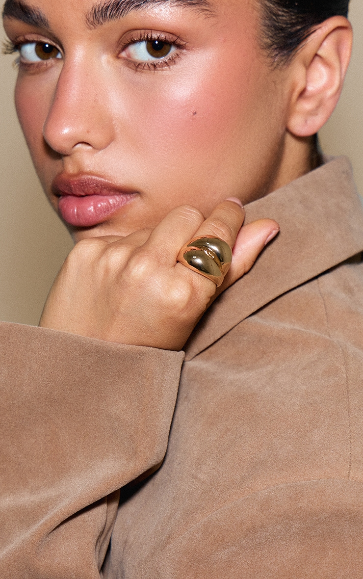 Gold Double Loop Ring image 1