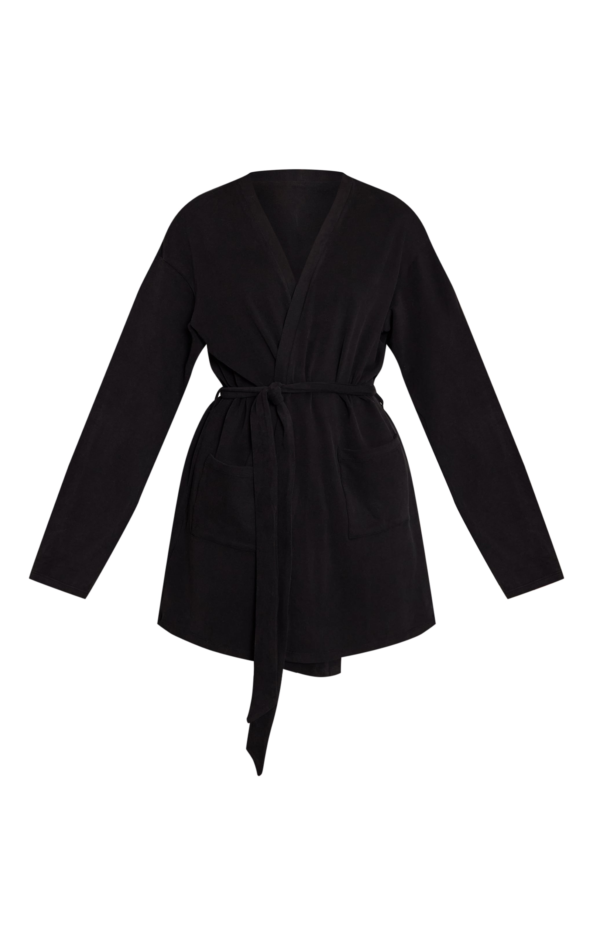 Black Soft Touch Short Bath Robe image 5