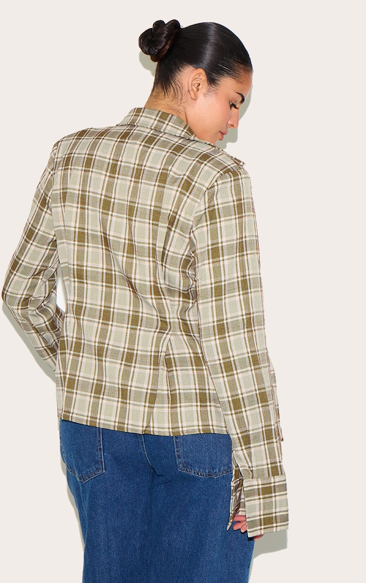 商品画像：Men's Long-Sleeved Casual Checkered Trachten Shirt in Four 1