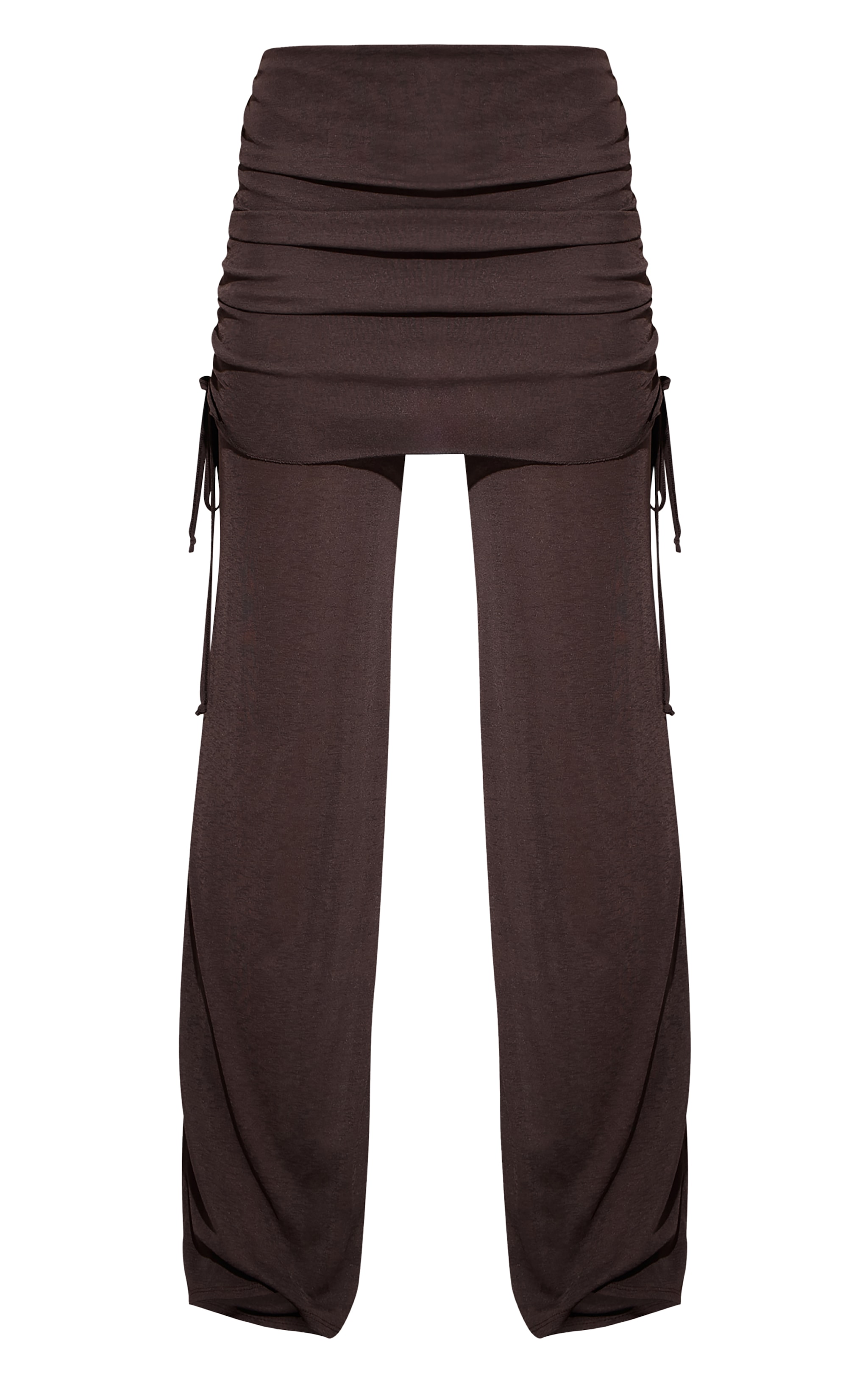 Chocolate Drape Panel Straight Leg Pants image 5