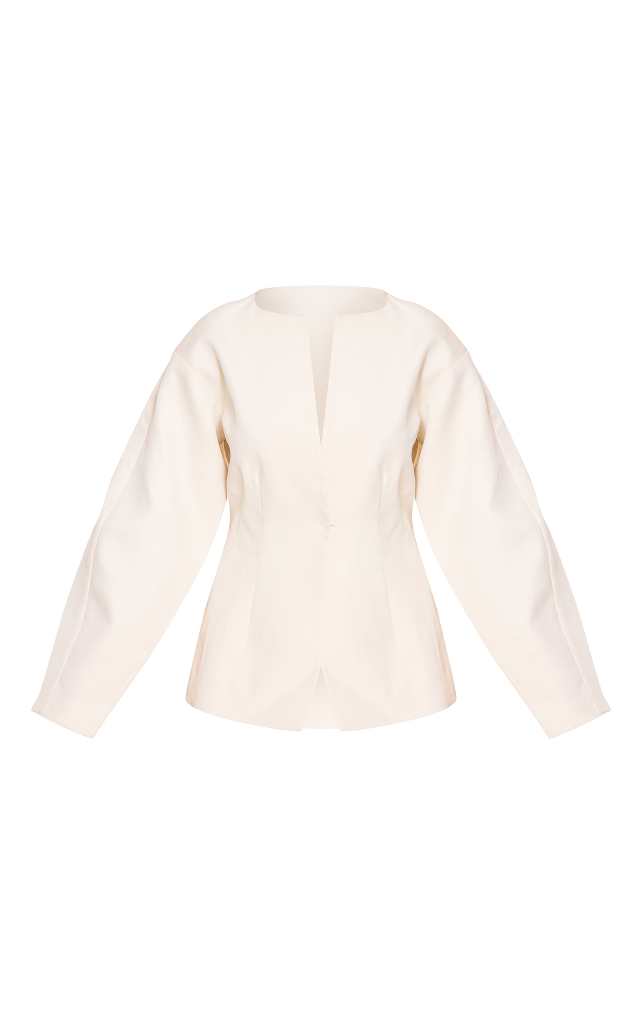 Cream Cocoon Sleeve Cinch Waist Blazer image 5