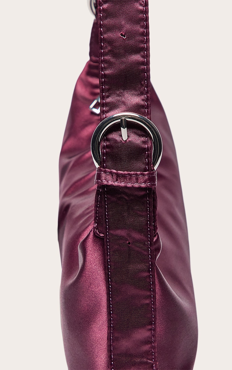 Sac à main satiné prune à boucles image 5