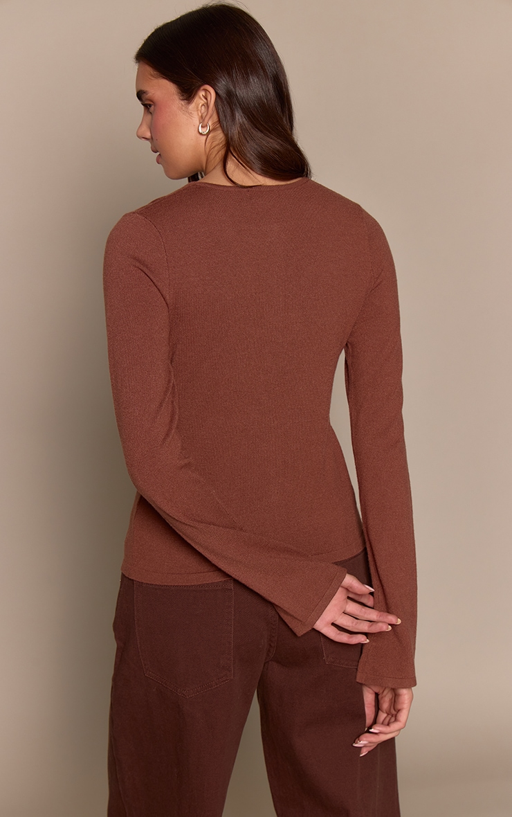 Toffee Button Through Fine Knit Cardigan image 2