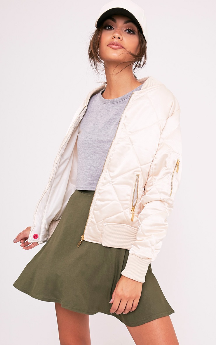 Basic Khaki Skater Skirt Skirts PrettylittleThing PrettyLittleThing