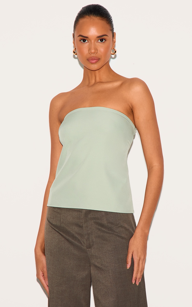 Bustier droit tissé sauge image 1
