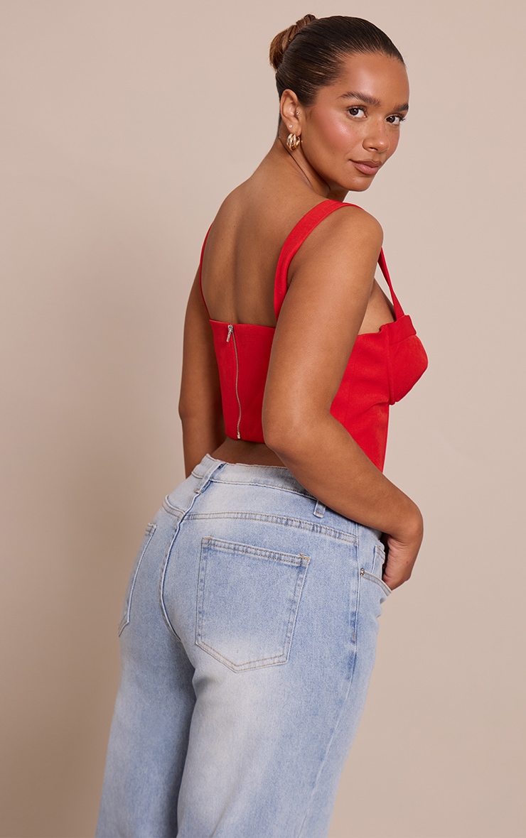 Shape Red Corset Style Crop Top image 2
