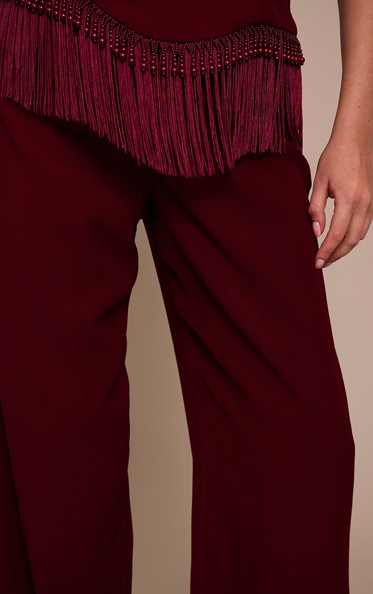 Shape Burgundy High Waisted Tailored Pants image 4