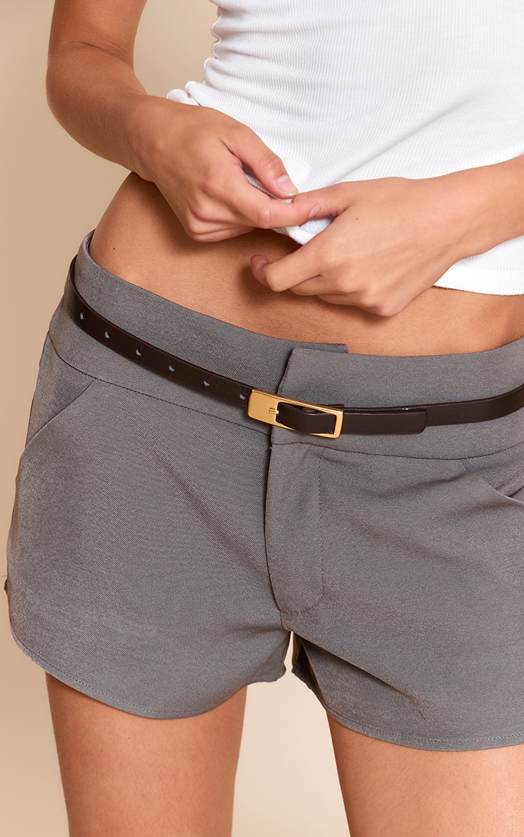 Grey Deep Waistband Shorts image 5