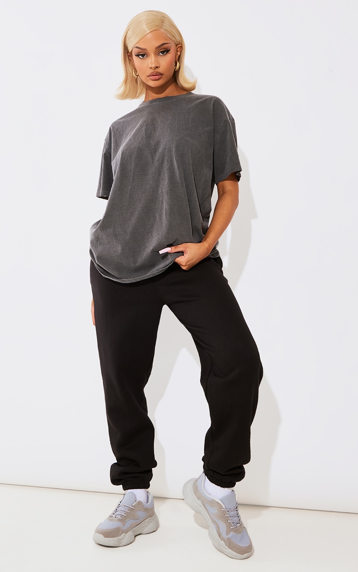 Charcoal Washed Huntington Beach Back Print Oversized Tshirt image 3