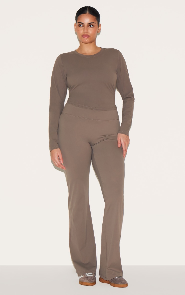 Brown Sculpt Long Sleeve Gym Top image 8