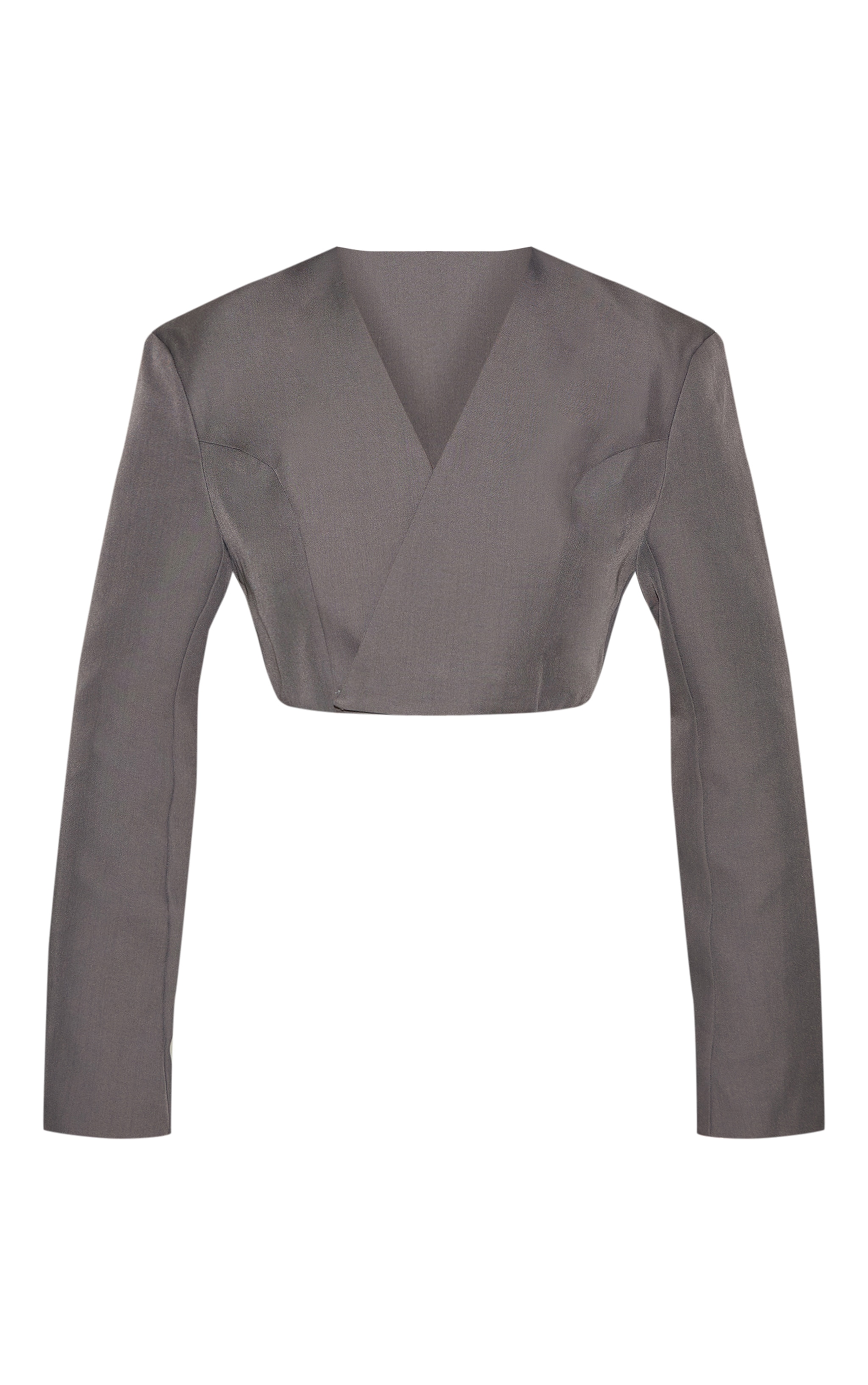 Charcoal Wrap Waist Tie Blazer image 5