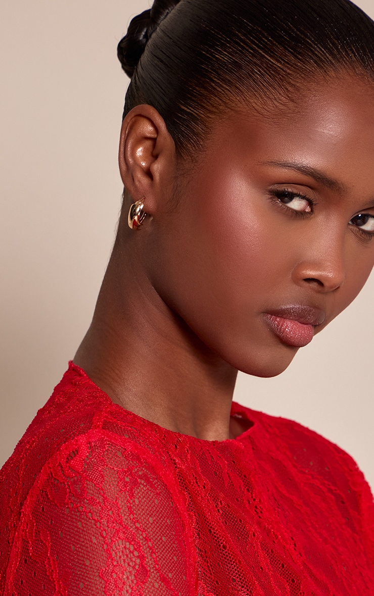 Gold Smooth Layered Spaced Hoops